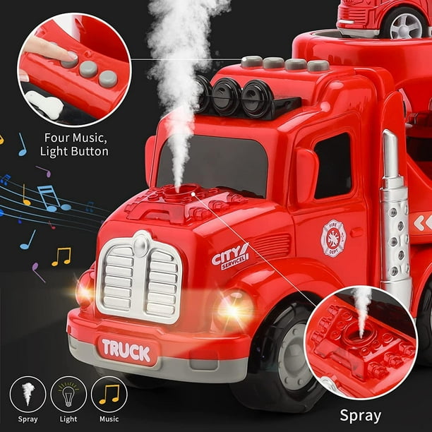  Juguetes para niños de 3 a 4 años, juego de transporte de  camiones grandes con 12 vehículos fundidos a presión, camiones, juguetes,  autos, regalos ideales de Navidad, Pascua, juguetes para niños