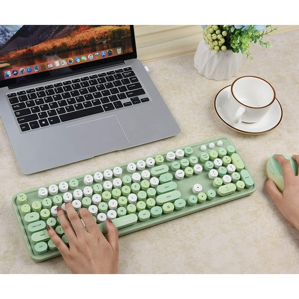 Teclado Inalámbrico Bluetooth Verde Recargable En Español - Ipadizados Store