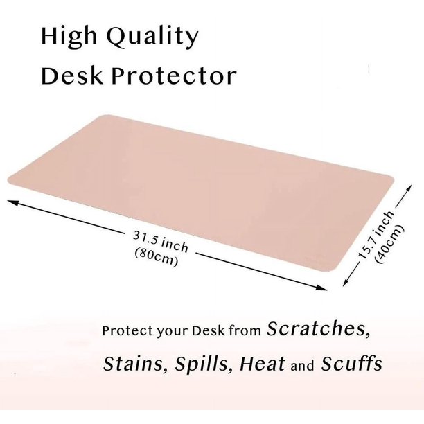 Protector Mesa Escritorio en Cuero Blanco Diseño Moderno