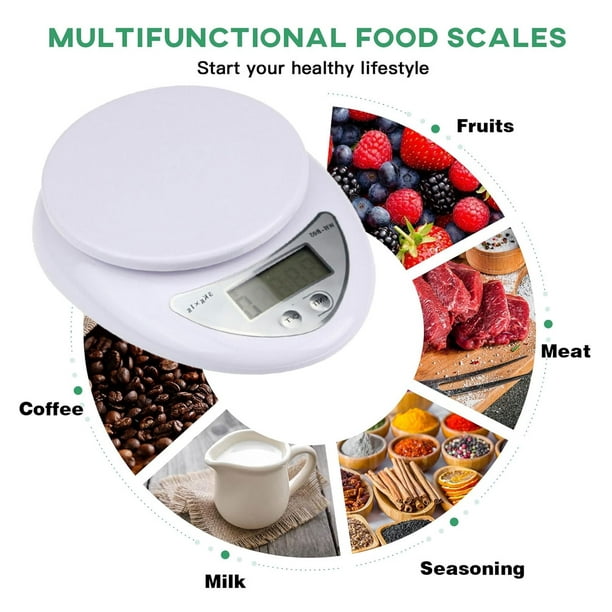 Bascula Digital de Cocina Pesa de Alimentos Para Gramos/Onzas  Multifunctional