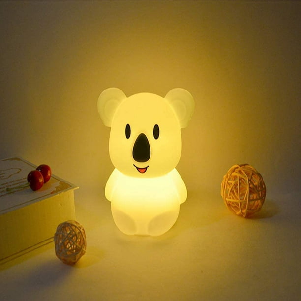 Luz nocturna Koala para niños, luz de silicona para habitación de