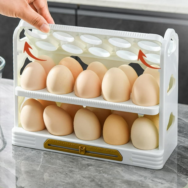 Recipiente de almacenamiento de huevos de 30 rejillas, Bandejas de huevos  Nevera Organizadores de huevos Soporte de huevos, para Blanco Macarena  Titular de huevos