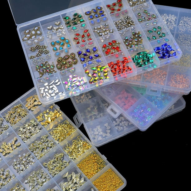 Barra de uñas PR - RHINESTONE FOR NAILS 💅💅💅💎💎💎 💎 Cristales para uñas  de alta calidad 💜 Estuche de 1000 piezas imitación diamante 👁 No es  plastico ✓ Disponible en tornasol y