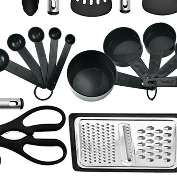 Juego de utensilios de cocina de 24 utensilios de nailon y acero  inoxidable, antiadherentes y resistentes al calor, utensilios de cocina,  utensilios de cocina, utensilios útiles y accesorios de cocina :  