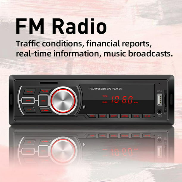 Estereo Para Carro Radio Auto Estereos Bluetooth De Carros USB MP3 FM Radio  AUX