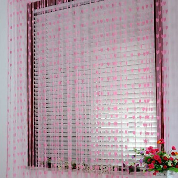 Corazón Cadena Borla Puerta Ventana Panel Cortina Separador de ambientes  Decoración del hogar Soledad corazón colgando Puerta cortina de la  secuencia de la borla de color rosa