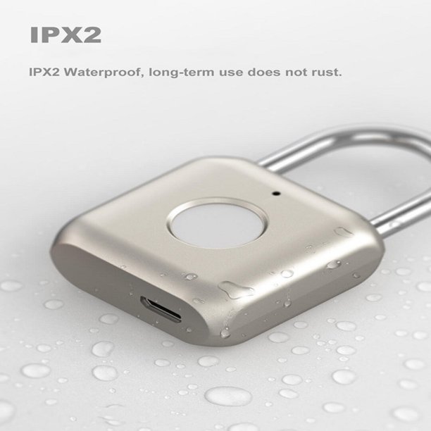 Candado de huellas dactilares IPX2 Impermeable Inteligente Sin Llave  Biométrica Cerradura de huella digital Material de metal Cerradura de  puerta