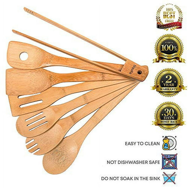 BlauKe® Cucharas de madera para cocinar, juego de utensilios de cocina de  bambú para utensilios de c…Ver más BlauKe® Cucharas de madera para cocinar