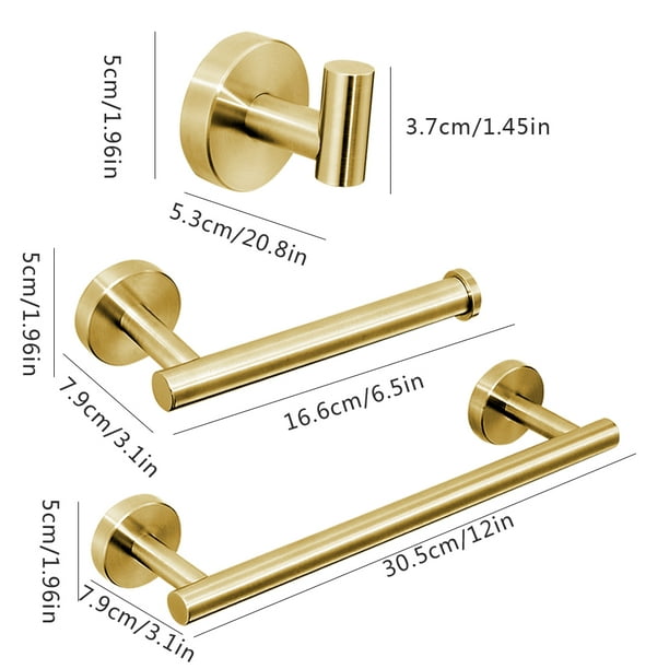 Juego de accesorios de baño, barra de toallas de baño, soportes para papel  higiénico, gancho para toalla, soporte para almacenamiento de toallas