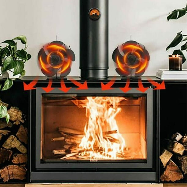 Quemador de leña, ventilador accionado por calor, ventilador para hogar,  estufa de leña, aspa de ventilador de estufa de leña YONGSHENG  1327533570381