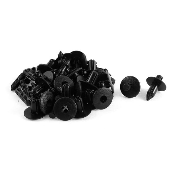 30 Pcs Remache Plástico Negro Coche Parachoques Retenedor Clips para 6,5mm  Agujero Unique Bargains Clips/Remaches/Sujetador