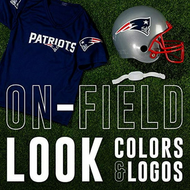 Conjunto de casco y camiseta de fútbol americano de Franklin Sports NFL  para niños de los New England Patriots - Disfraz de uniforme de fútbol  juvenil - Casco, camiseta, barbuquejo - Juvenil