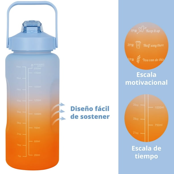 Termo Motivacional 2 Litros Azul/Naranja