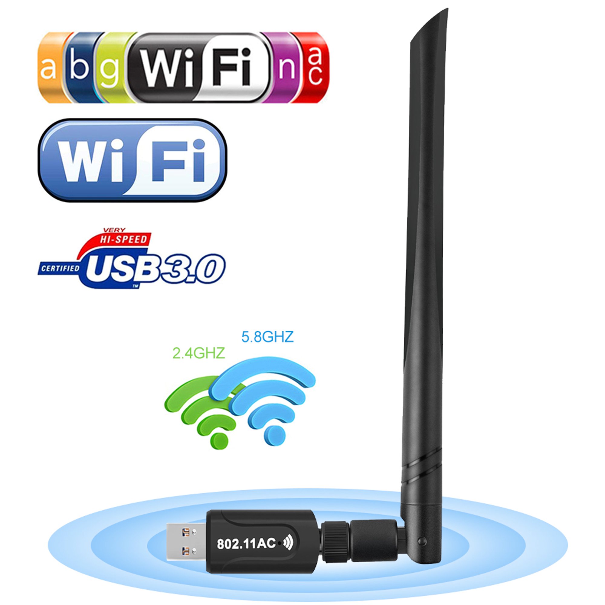 antena wifi para pc de largo alcance 9dBi 2.4Ghz 5Ghz 5.8Ghz Dual