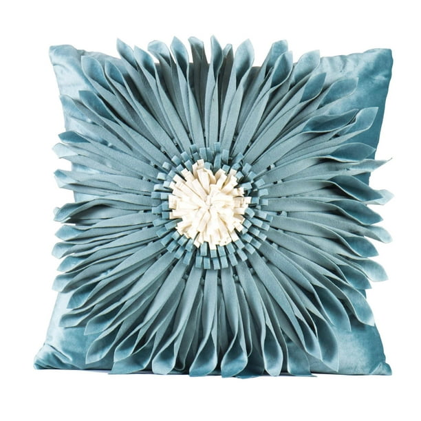 4 Fundas De Cojines 18x18 Decorativos Flores Gris Azul Decoracion Para Sala  Casa