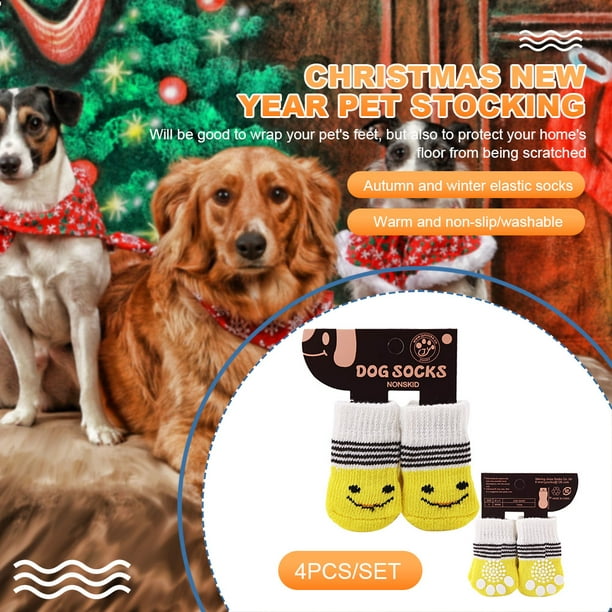 4 Unids/set Calcetines Para Mascotas Para Perros Y Gatos