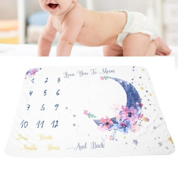 Manta mensual de estrellas para bebé, para niños, meses recién nacidos,  fotografía de fondo, accesorio para fotos, tabla de crecimiento de memoria