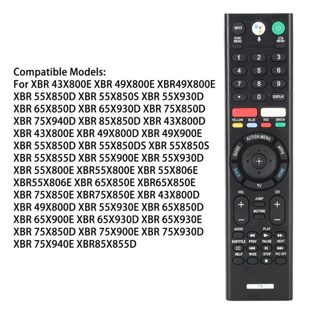 RMF-TX300U Reemplazo de control remoto por voz con micrófono para Sony 4K  Smart LED TV HDTV Bravia XBR-43X800E XBR-49X800E XBR-55X800E XBR-55X806E