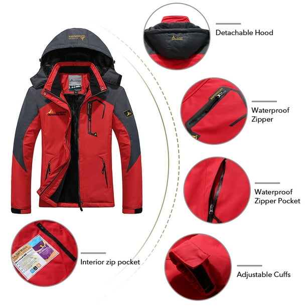 Comprar Chaqueta impermeable de montaña para mujer, chaqueta de esquí,  chaqueta resistente al viento, chaqueta cálida de invierno para acampar