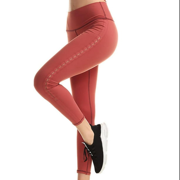 1 pieza de mallas de compresión transpirables para mujer, mallas de yoga  para gimnasio, color rojo jinwen Leggings deportivos