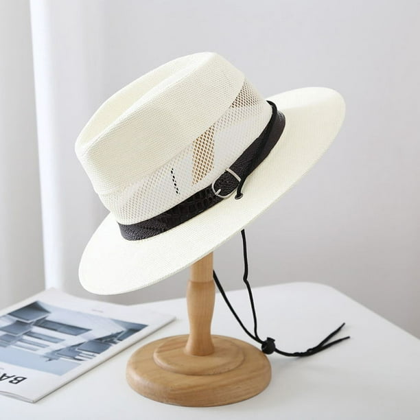 Sombrero de 56-58cm de circunferencia para hombres y mujeres, sombrero de  jazz, sombrero de paja, sombrero de verano, sombrero de copa retro, sombrero  de sol de ala ancha para exteriores MFZFUKR BST3065013-4