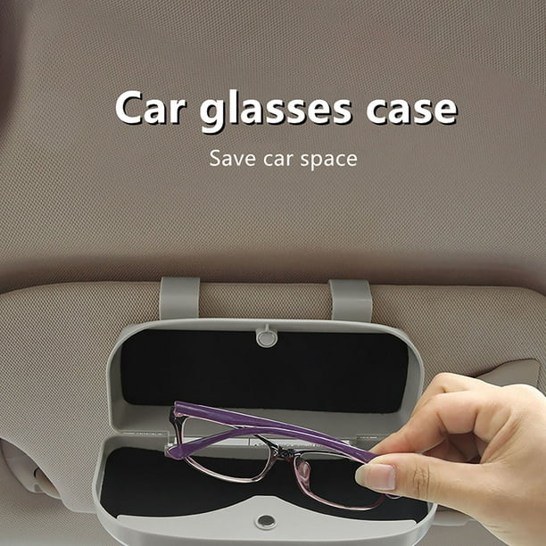 Estuches para gafas de coche Visera magnética Doble hebilla Porta gafas  Cajas (Gris) Likrtyny Accesorios para autos y motos
