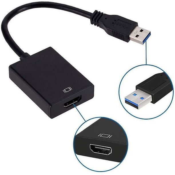 Adaptador Usb A Hdmi, Adaptador De Audio Y Vídeo Usb 3.0/2.0 A Hdmi,  Convertidor De Cable De Gráficos De Vídeo HD 1080p Para PC, Televisor HDTV  Portátil Compatible Con Windows X