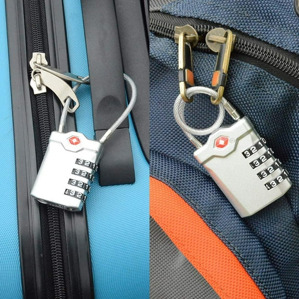 2 piezas] Candados de equipaje TSA, candado de seguridad de 3 dígitos,  candados de combinación, candado de código para maletas, bolsas de  equipaje, etc. (rojo) JFHHH pequeña