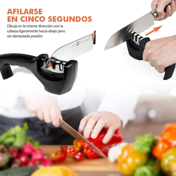 Afilador De Cuchillos Cocina 3 Etapas Manual Ergonómico
