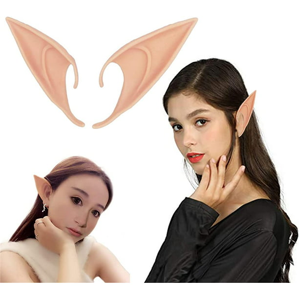 2 piezas de orejas de elfo para Halloween, accesorios de orejas brillantes,  decoración de cosplay, elfo vampiro, orejas de hadas para disfraz, azul