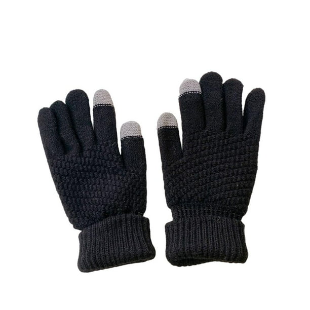Guantes térmicos elásticos con pantalla táctil de invierno para mujer, guantes cálidos lana guantes de punto de invierno | en línea