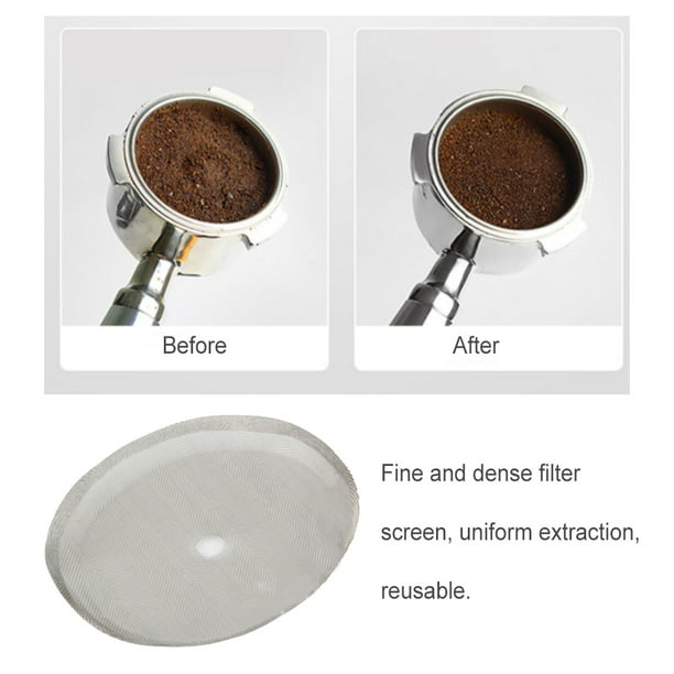 Injueey Paquete de 6 filtros de café de acero inoxidable, herramienta de  cocina de malla, máquina de bebidas reutilizable, filtro de polvo, Juegos  de servir café y té