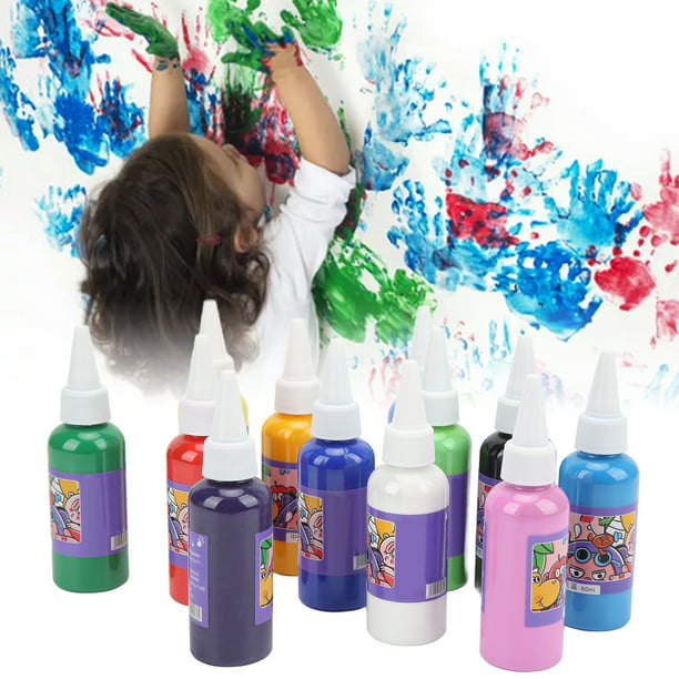Emraw Pintura de dedos lavable de varios colores, no tóxica y fácil de  quitar, herramienta de manualidades de 1.4 fl oz, paquete de 2 (8  piezas/juego)