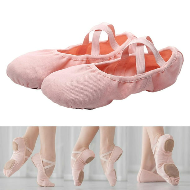 Zapatillas de ballet de lona ligeras para niñas, zapatillas de