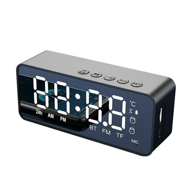Radio reloj despertador digital FM con doble cargador USB Steren