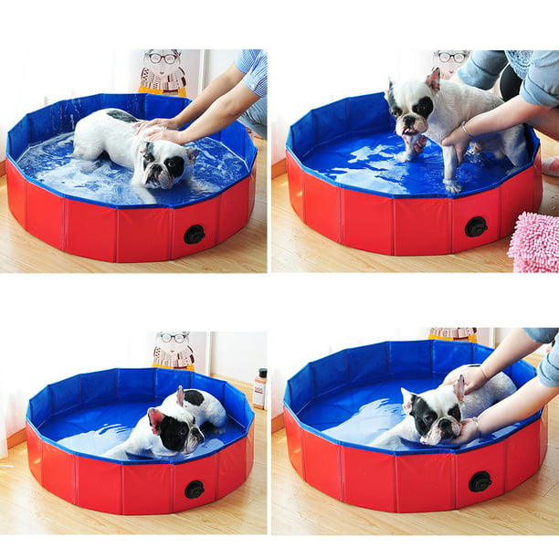 Piscina para perros, piscina plegable para mascotas, pequeña piscina  portátil de PVC para perros, bañera plegable de 24 x 8 pulgadas para perros  y