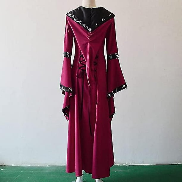 5XL Vestido medieval de Halloween para mujer, disfraz de cosplay gótico  renacentista, talla grande, YONGSHENG