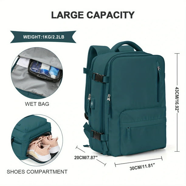 Mochila grande para laptop para mujer, mochila grande extragrande, aprobada  por la aerolínea TSA, mochila de viaje resistente al agua, mochila para