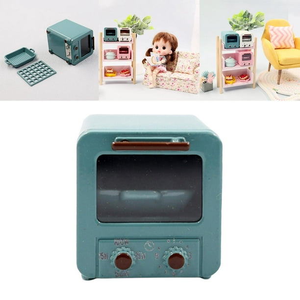 Horno de casa de muñecas en miniatura para microondas, muebles de cocina de  1 a 12 escalas, mini horno de casa, modelo en miniatura, mini