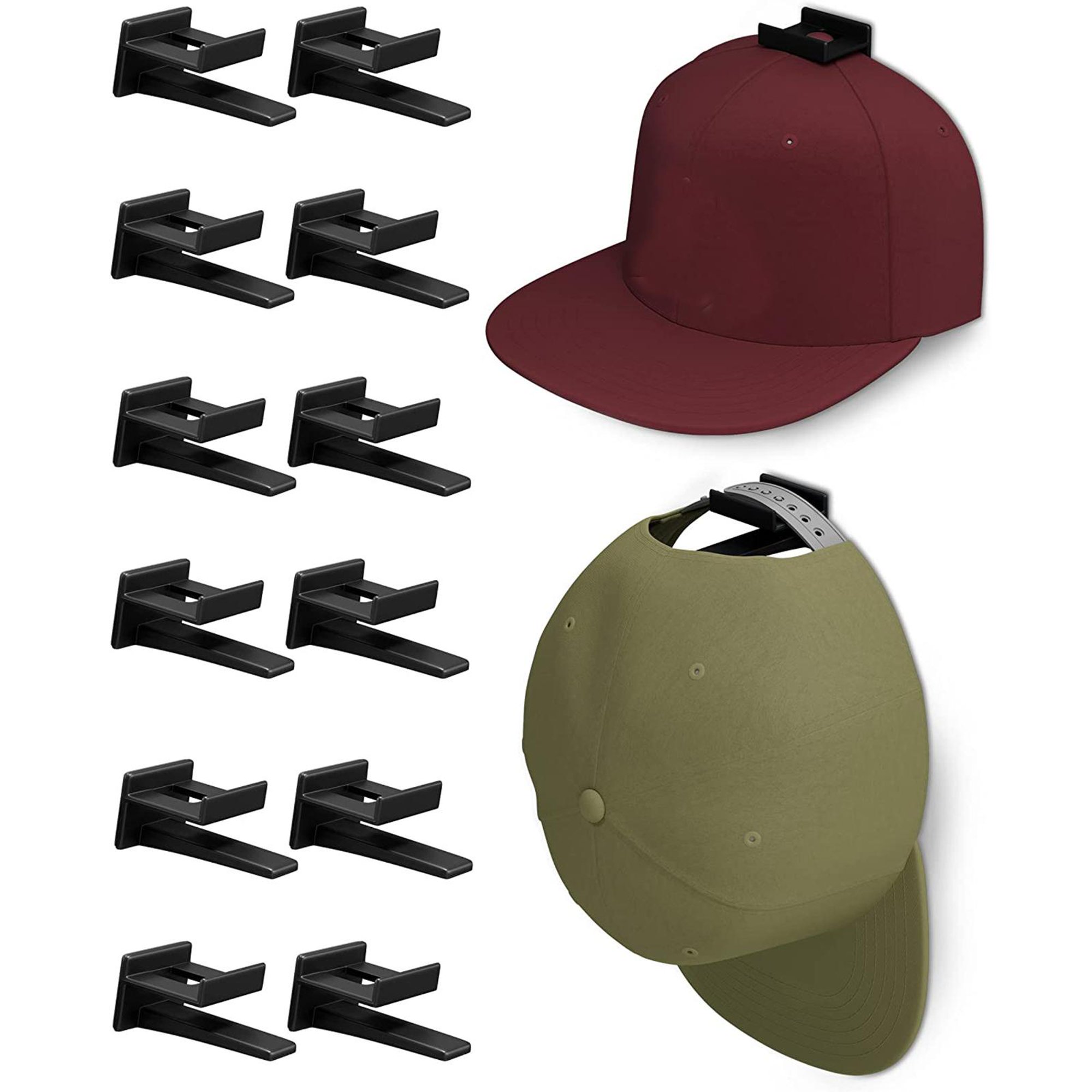 Ganchos adhesivos para pared, perchas de madera para sombreros, gorras de  béisbo