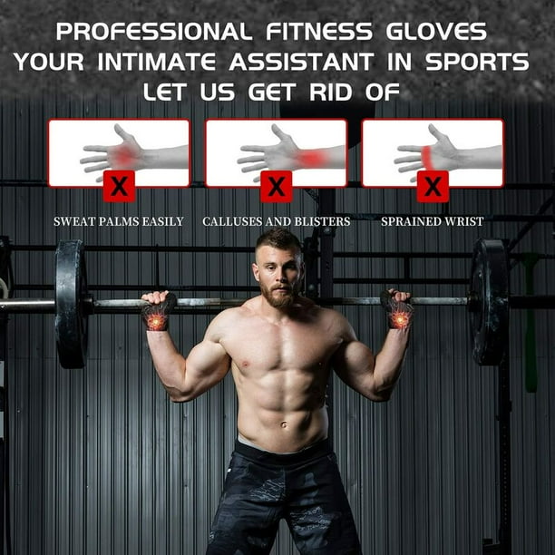  Guantes para hombre, guantes de entrenamiento para hombres y  mujeres, guantes de levantamiento de pesas, guantes de crossfit, guantes de  entrenamiento ventilados, para ejercicios de fitness, guantes de  entrenamiento de apoyo