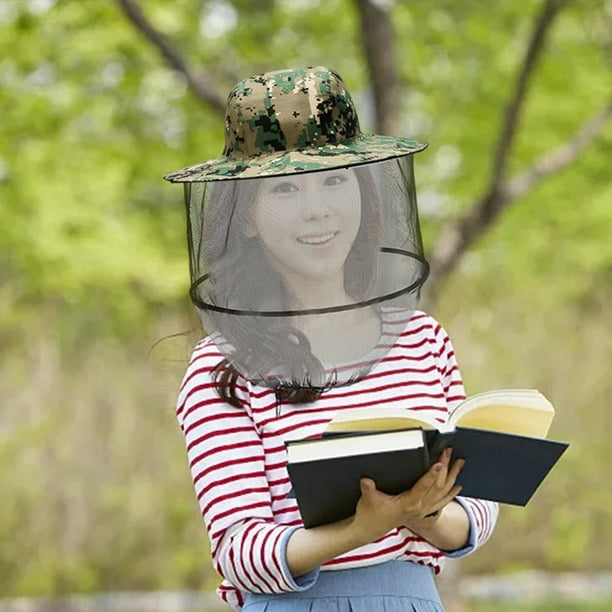 Hombres Mujeres Head Net Mesh Beekeeper Sombrero Protector Cubo , verde  digital DYNWAVEMX Sombrero de malla con red para la cabeza