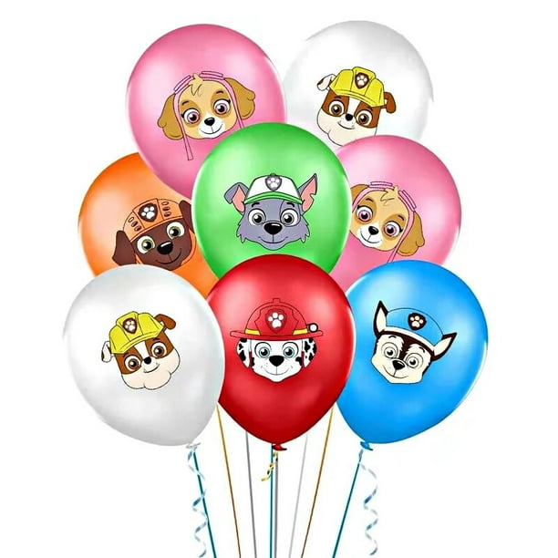 Globo de látex de la patrulla canina para niños, 10 piezas, dibujos  animados, Chase, Marshall, Skye, perro, decoración para fiesta de  cumpleaños, Baby