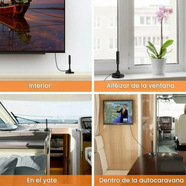 Antena de TV para Smart TV - Amplificador de antena de TV interior con  amplificador digital HD antena de TV y canales locales gratuitos - 4K HD  1080P
