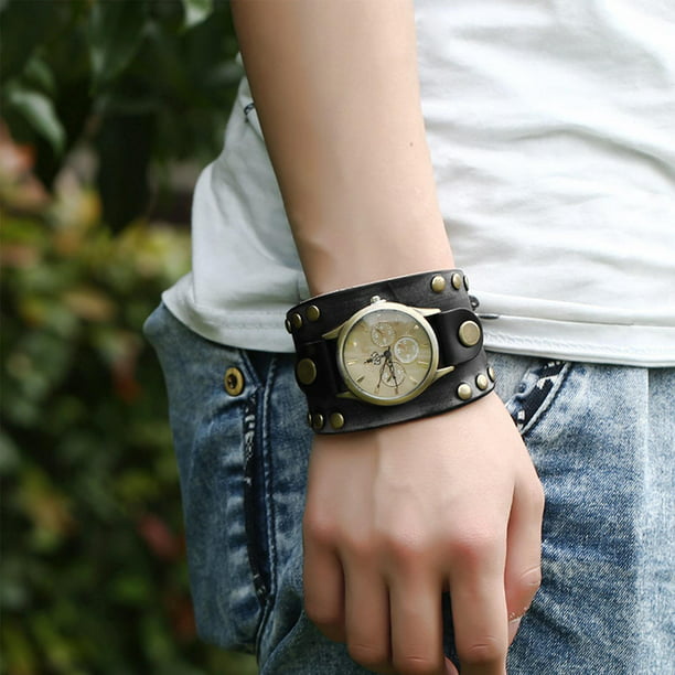 Reloj PU para hombre, , brazaletes masculinos , negro Salvador reloj de pulsera | Bodega Aurrera en línea