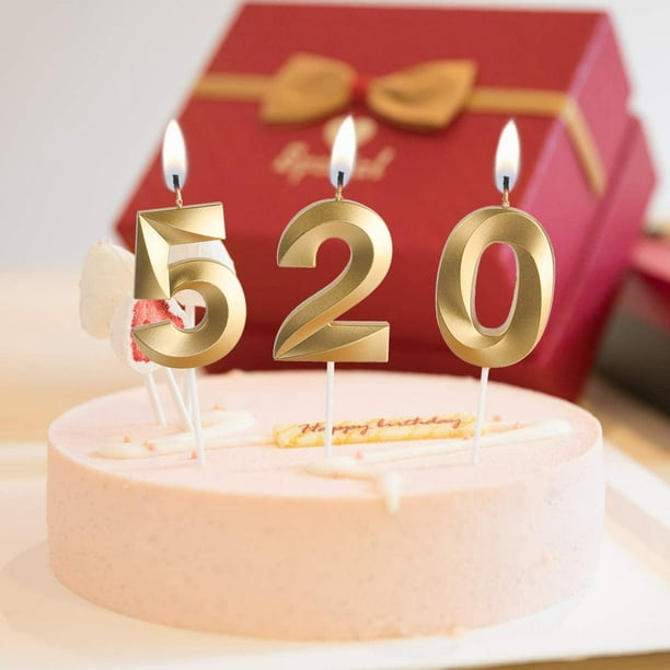  BBTO Velas de cumpleaños número 18, velas con números de pastel  de feliz cumpleaños, decoración para fiesta de cumpleaños, boda,  aniversario, suministros de celebración (dorado) : Hogar y Cocina