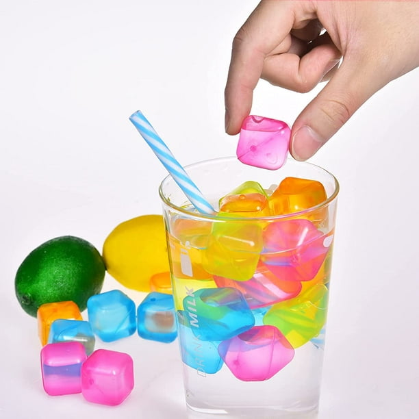 Cubitos de hielo reutilizables, paquete de 6 cubitos de hielo de plástico  reutilizables y recongelables, cubitos de hielo sin BPA (multicolor) para  bebidas Rojo Verde