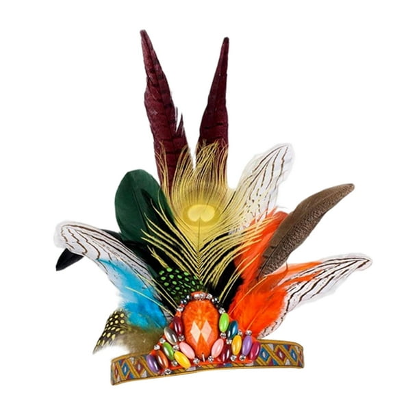 Diadema de plumas indio Fascinator indio Sombrero Decorativo