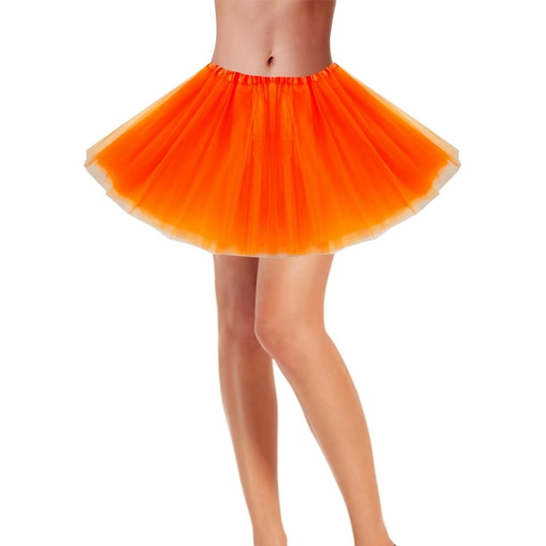 Tutú para Ballet y Danza - Falda de Tul para Mujer Color Naranja