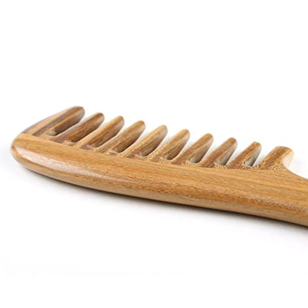 Peine Irfora Peine para el cabello de madera Peine de madera de dientes  finos para mujeres Peine de sándalo desenredante natural sin estático  Irfora Peine